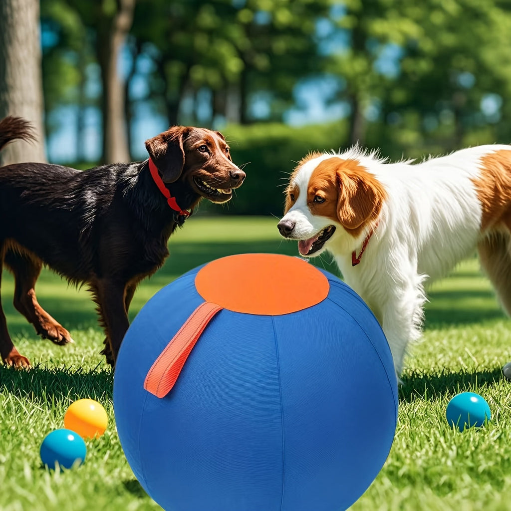 Inflatable Dog Herding Ball Toy Large – Interactive Push & Chase Training Ball for Dogs, Anti-Boredom Exercise for Bulldogs, Golden Retrievers & Australian Shepherds, No Battery