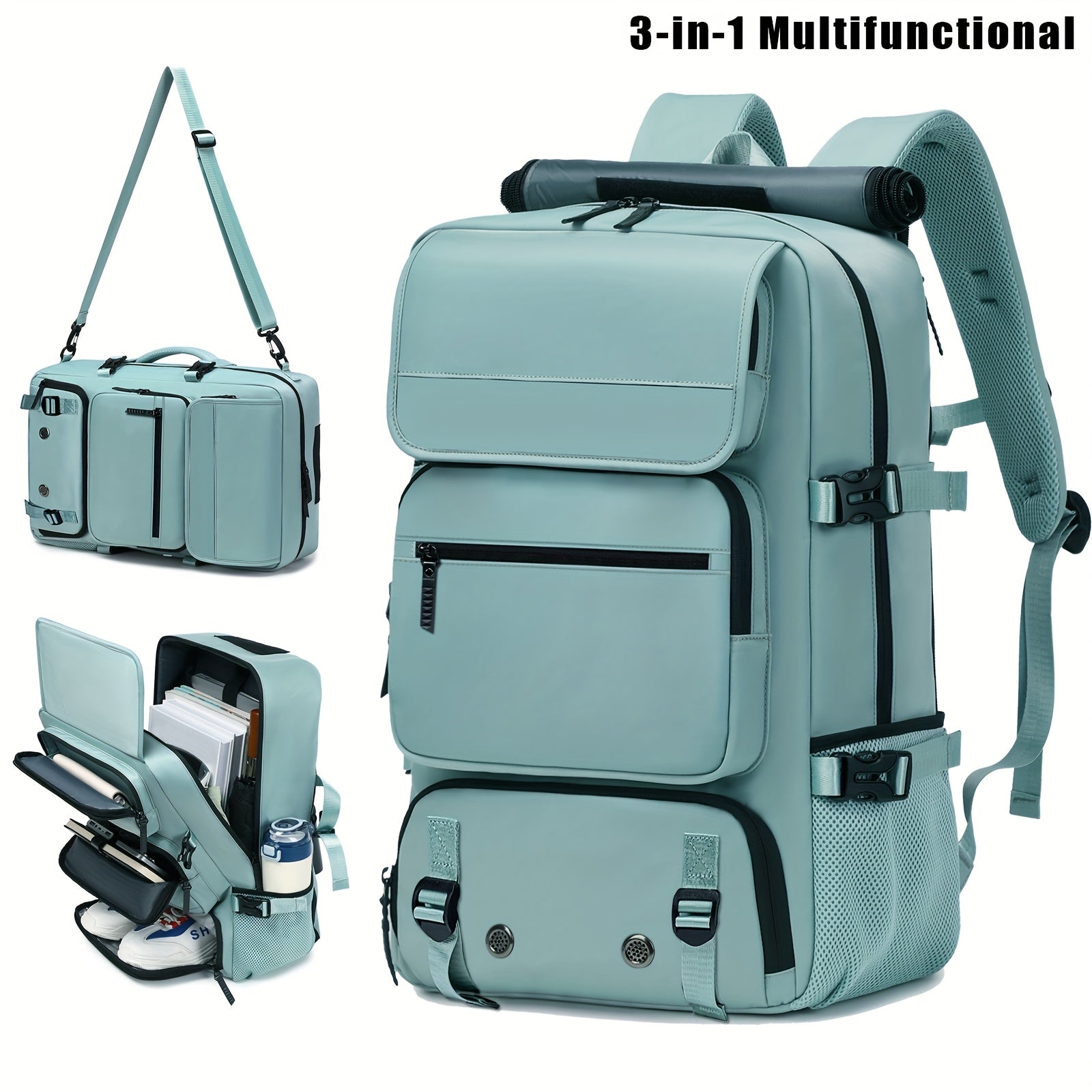17 Inch Laptop Backpack Large Capacity – Airline Approved Travel Bag with Shoe Compartment, Multi-Pocket Business Work Backpack for Men, Durable Nylon, Hiking & Camping, Small & Large Sizes