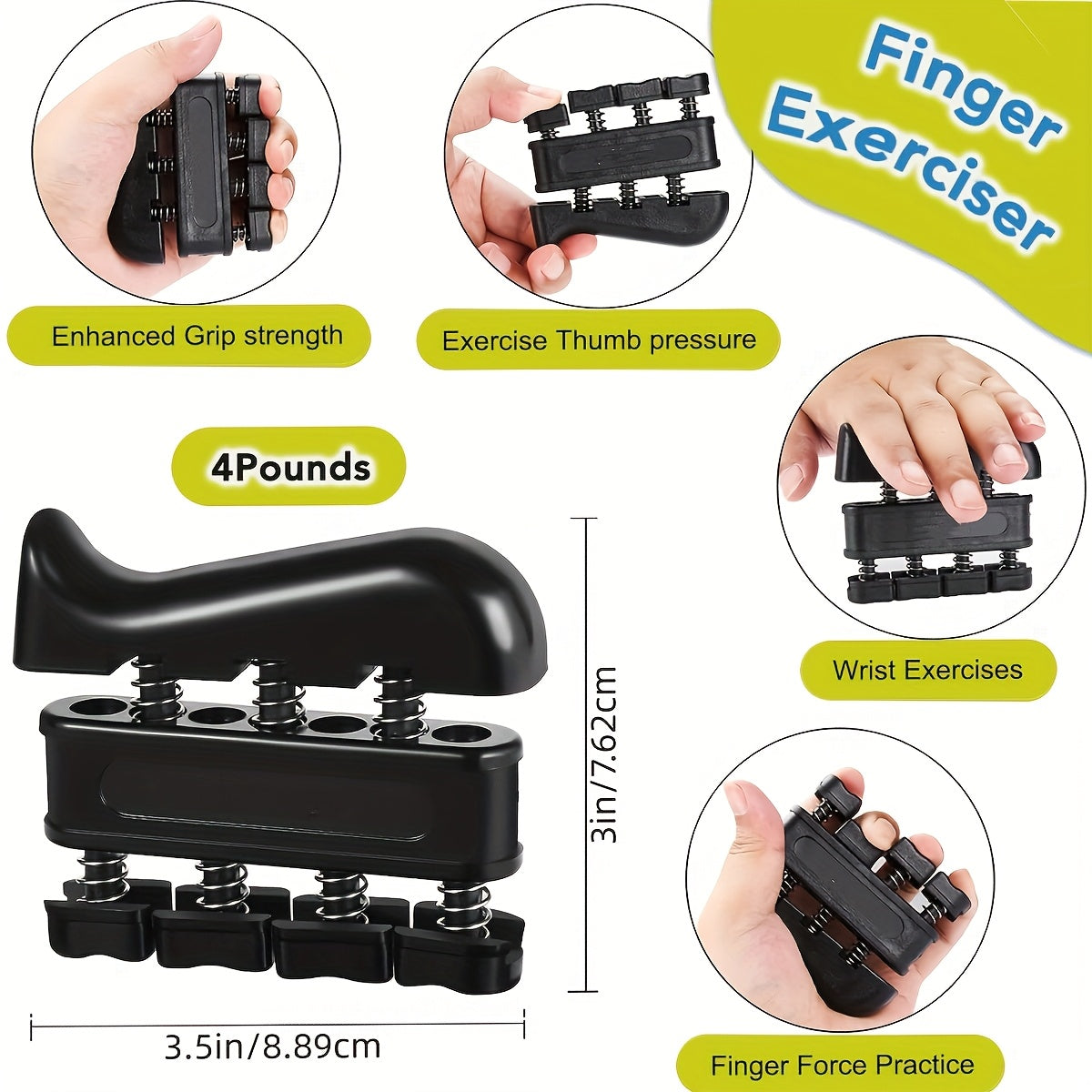 6-Piece Grip Strength Trainer Set Adjustable Hand Gripper 10-130lbs Auto Rep Counter – Finger Exerciser Dual Forearm Workout Rings Finger Stretcher Hand Strengthener Men Women