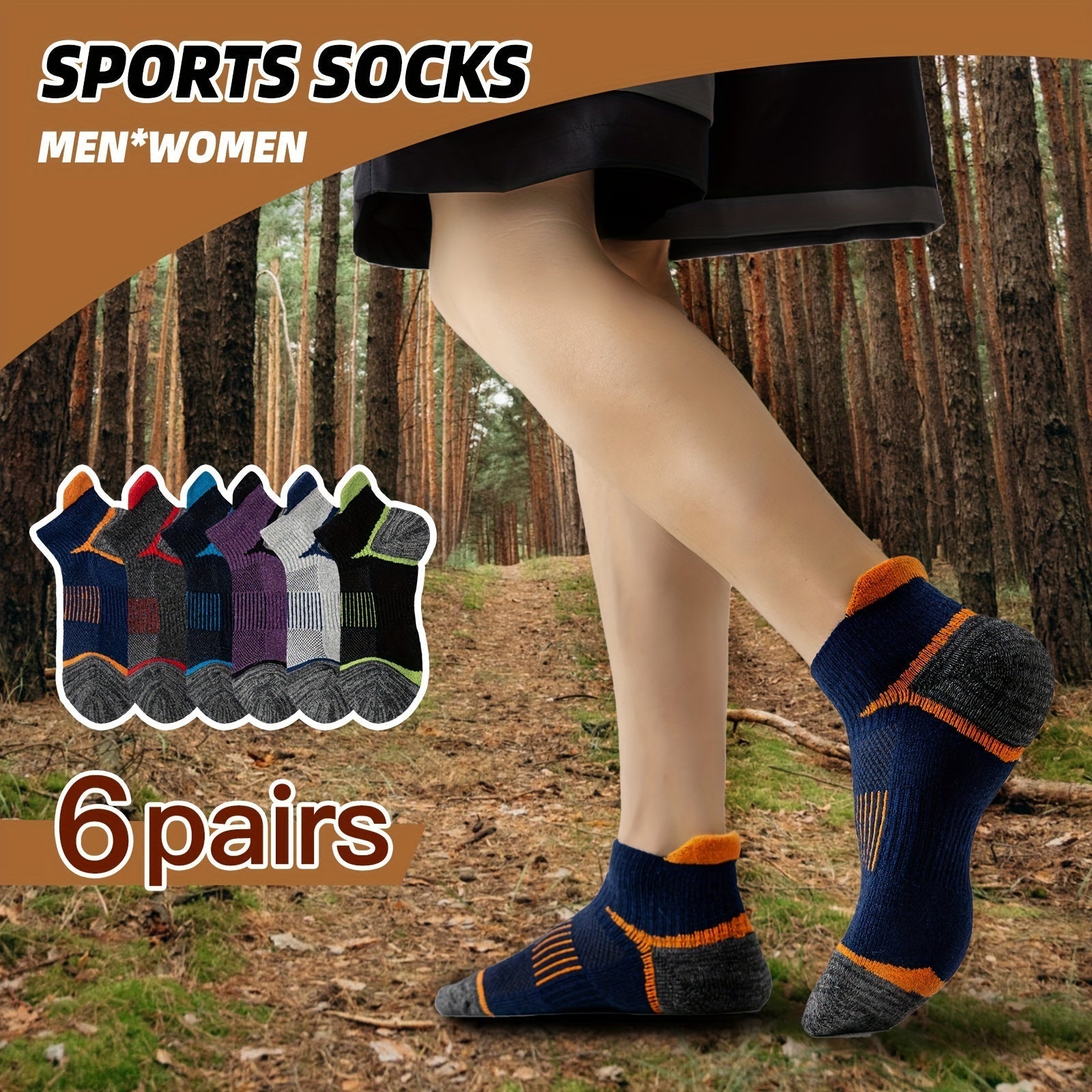 Merino Wool Hiking Socks 6 Pairs for Men & Women – Cushioned Ankle Compression Running Work Socks, Moisture-Wicking Breathable Low Cut No-Show Design, All-Season Blister-Free Comfort
