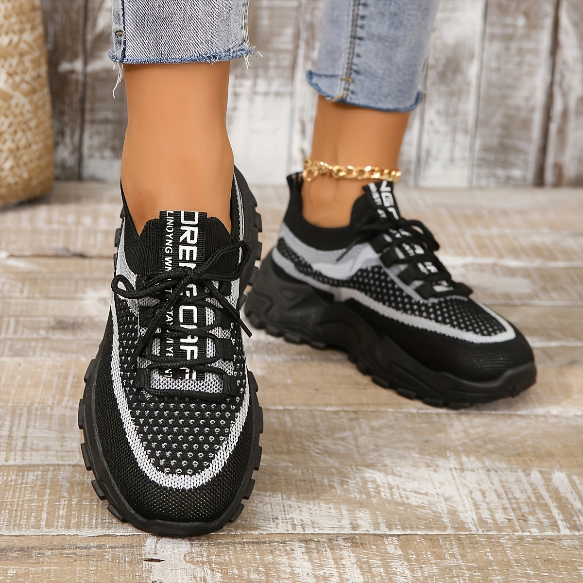 Women's Casual Low-Top Sneakers with Thick PVC Sole – Breathable Lightweight Tennis Shoes for Gym, Running & Everyday Wear | Women's Sports Shoes Sizes US 5-10 in Green, Black, Pink & Blue