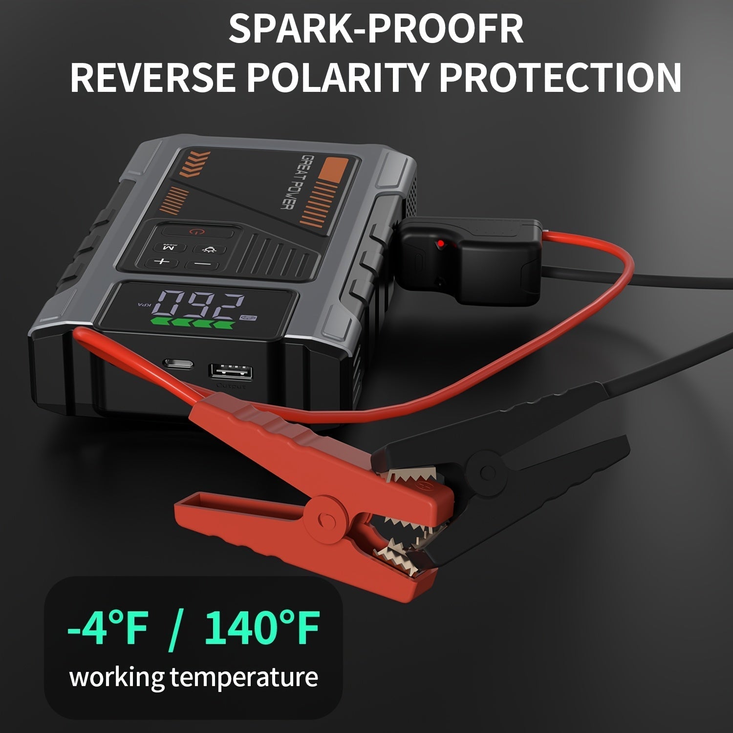 5-in-1 Jump Starter with Air Compressor 5000A Peak – 150 PSI Tire Inflator, 12V Car Battery Jump Pack for Gas & Diesel, Smart Cables & Battery Charger