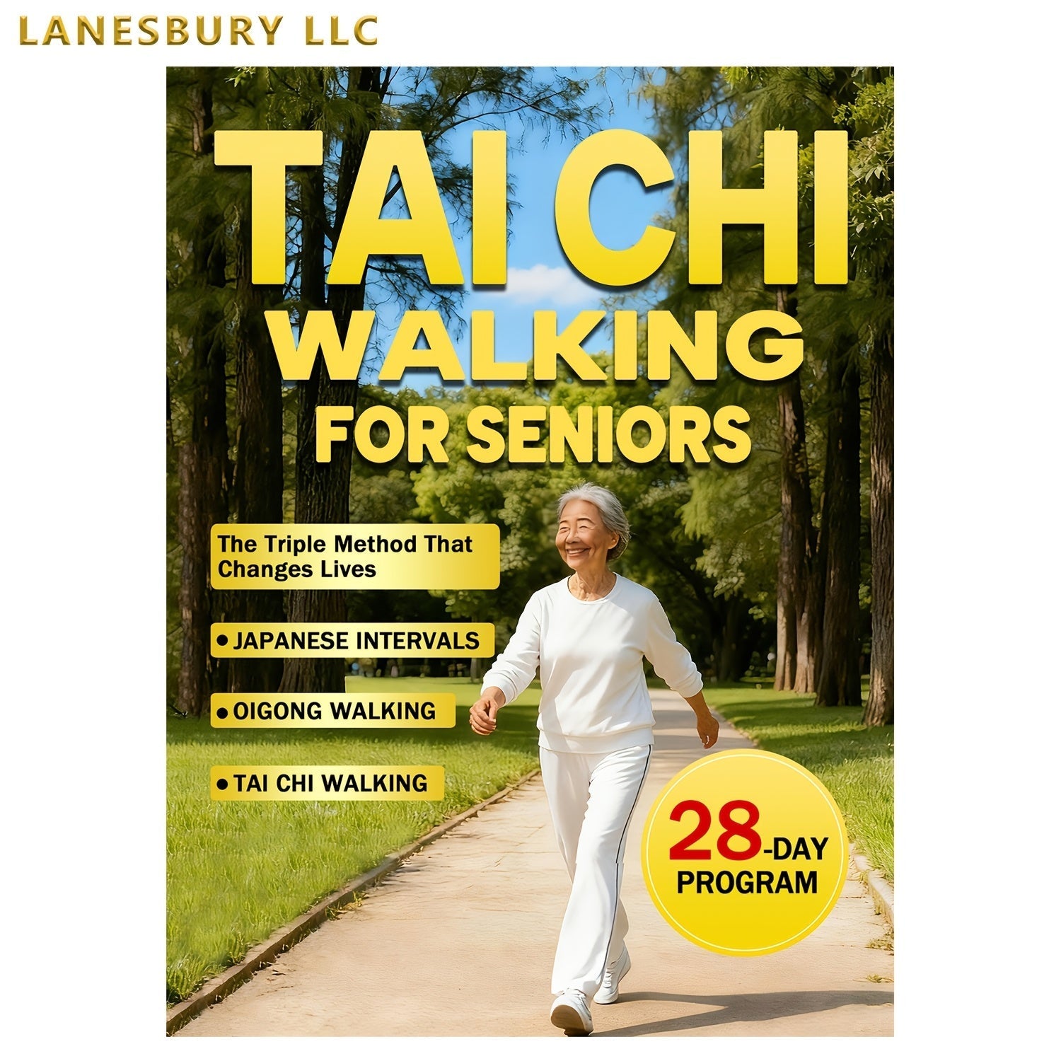 Tai Chi Walking for Seniors Book – 28-Day Triple Method for Gentle Weight Loss with Japanese Interval Walking & Qigong, Low-Impact Fitness Guide for Older Adults