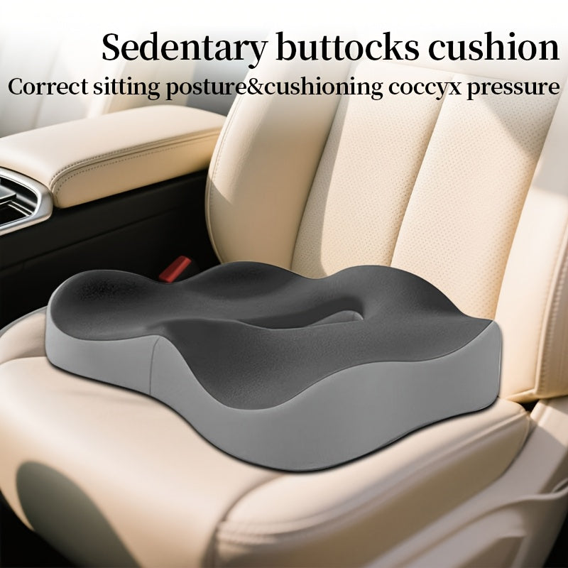 Ergonomic Memory Foam Seat Cushion Center Groove Coccyx Tailbone Relief Non-Slip Posture Support for Office Chair Car Home Wheelchair