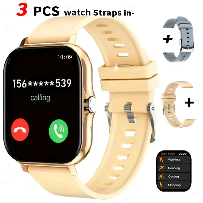 Smartwatch 1.83 Inch Full Touch Screen Wireless Calling Message Reminder Heart Rate Sleep Monitor Pedometer Multi-Sport Modes USB Rechargeable Fitness Watch for Men Women