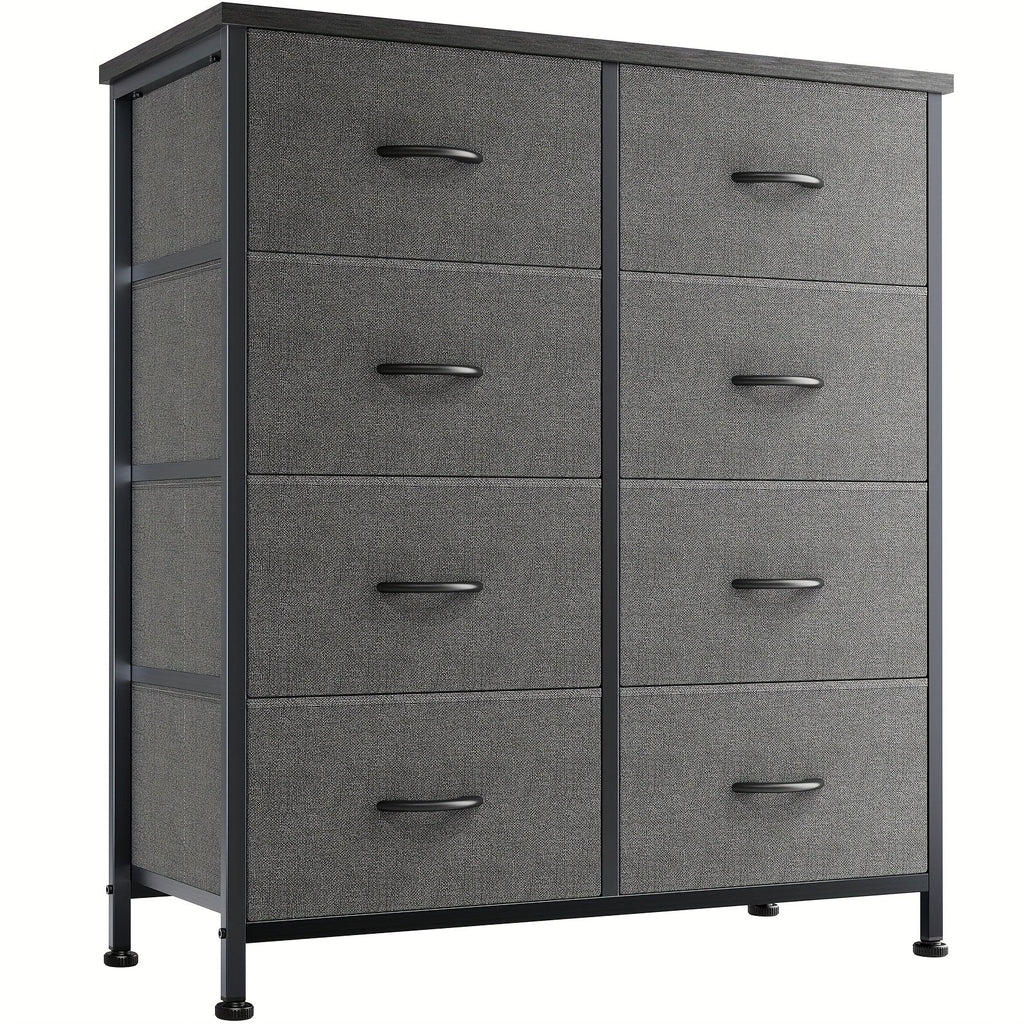 Drawer Cabinet with Metal Frame & Hardwood Top – Home Office Storage Organizer, 2 to 10 Drawers, Assembly Required – White, Grey, Black, Rustic Brown – Bedroom, Living Room & Office Filing Cabinet