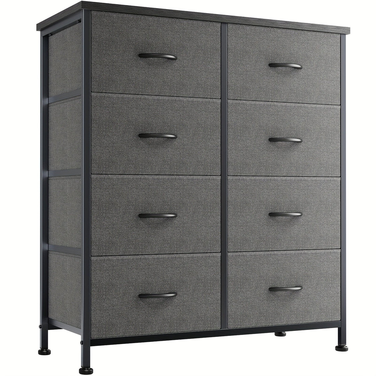 Drawer Cabinet with Metal Frame & Hardwood Top – Home Office Storage Organizer, 2 to 10 Drawers, Assembly Required – White, Grey, Black, Rustic Brown – Bedroom, Living Room & Office Filing Cabinet