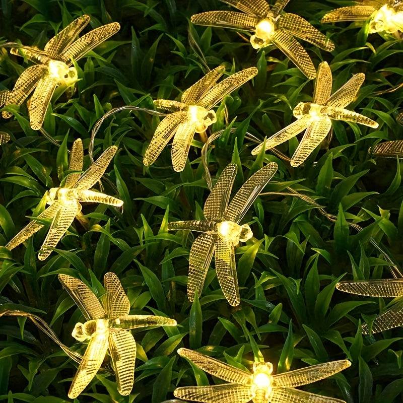 Solar Dragonfly String Lights Outdoor 236 Inch 30 LED – Waterproof 8 Modes Solar Fairy Lights for Garden, Patio, Balcony, Yard, Christmas & Holiday Decoration