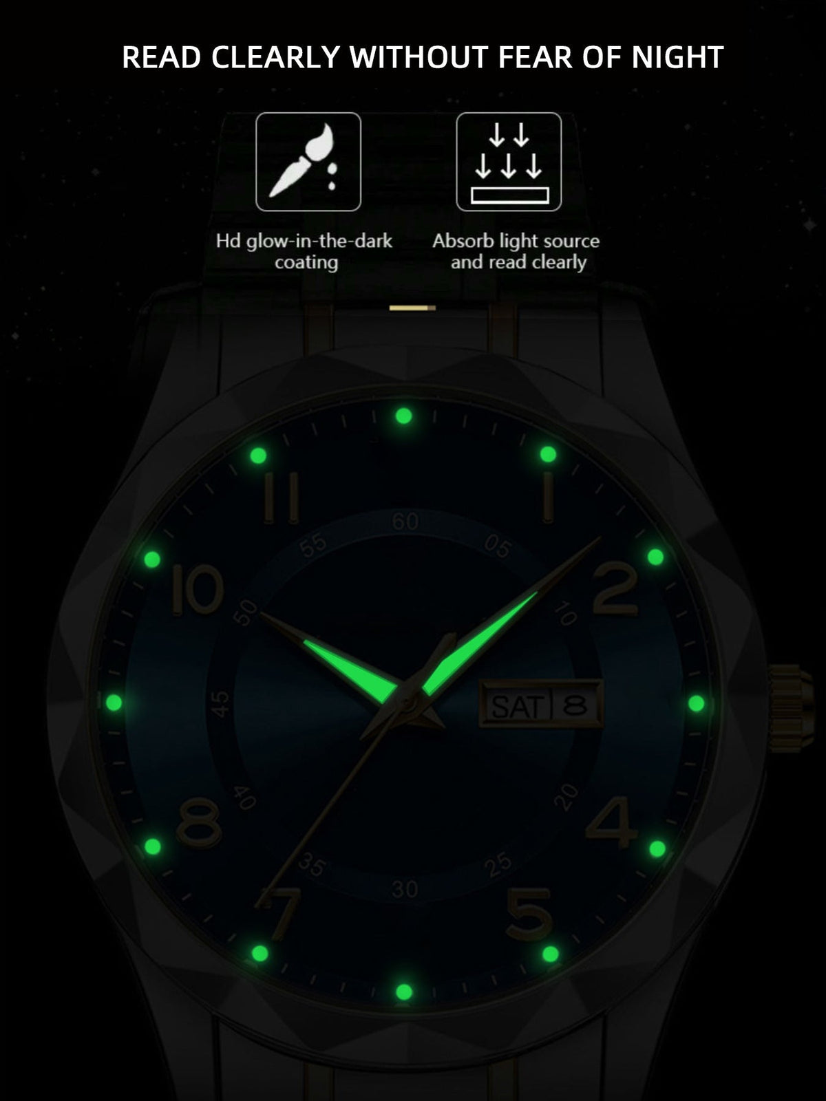 Men's Luxury Stainless Steel Watch with Luminous Hands & Date Display – Elegant Analog Timepiece for Business, Professional & Casual Wear, Ideal Gift for Him