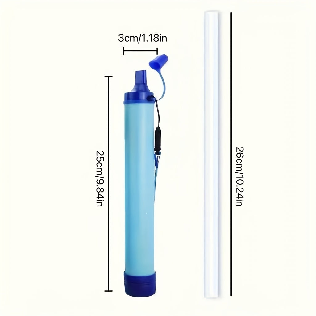 Water Filter Straw Kit with Lanyard & Extension Tube – ABS Portable Purifier Straw Removes Bacteria & Protozoa for Camping Hiking Backpacking Travel Emergency Survival Preparedness, 1 2 4 6 Pack