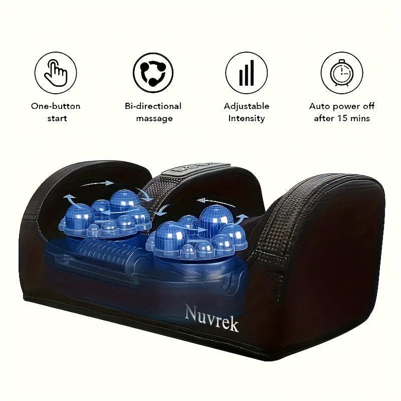 Foot Massager Machine with Heat for Circulation & Relaxation – Shiatsu Deep Kneading Air Compression Electric Foot Massager for Plantar Fasciitis Tired Feet, Father's Day Mother's Day Gift, Black & Red