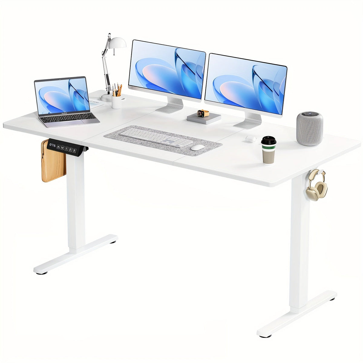 Electric Standing Desk Height Adjustable 40 48 55 63 Inch – Sit Stand Up Desk with Memory Controller & Anti-Collision, Ergonomic Home Office Gaming Workstation, 5 Colors