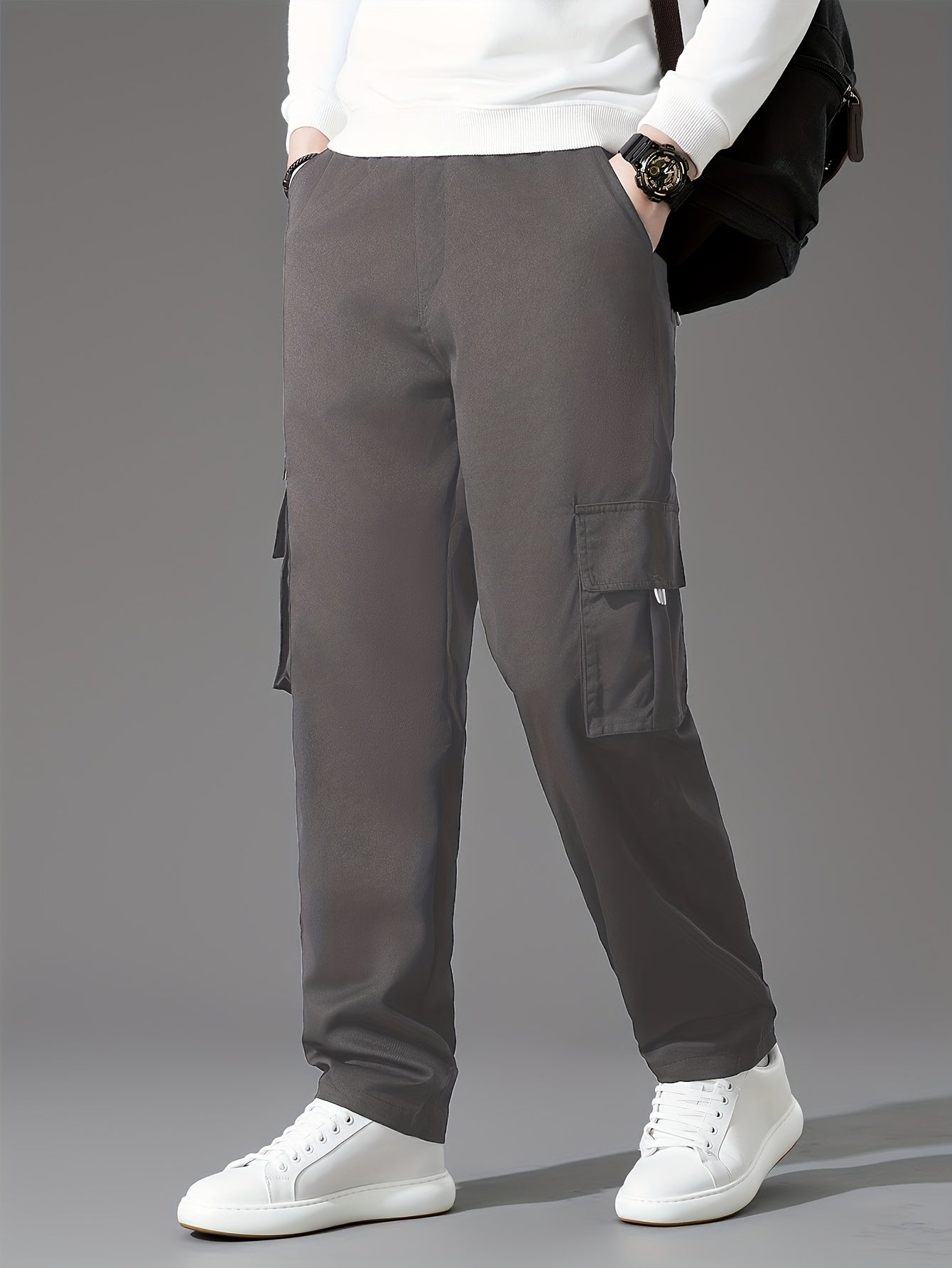 Men's Cargo Pants 3-Pack Multi-Pocket Tactical Outdoor Travel Casual Daily Pants Sizes S-XXXL 10 Colors Black Khaki Army Green Navy Blue Dark Gray