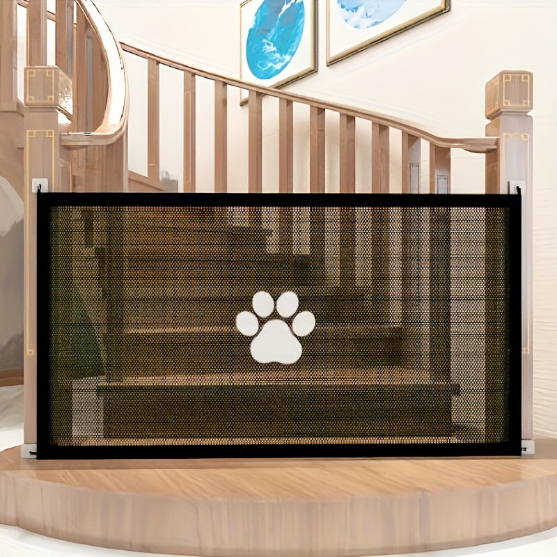 Portable Folding Pet Gate Dog Safety Barrier Fence Foldable Mesh Isolation Net Indoor Doorways Stairs Rooms Small 43x30 Large 70x30 Inch Dogs Cats Puppies Kittens