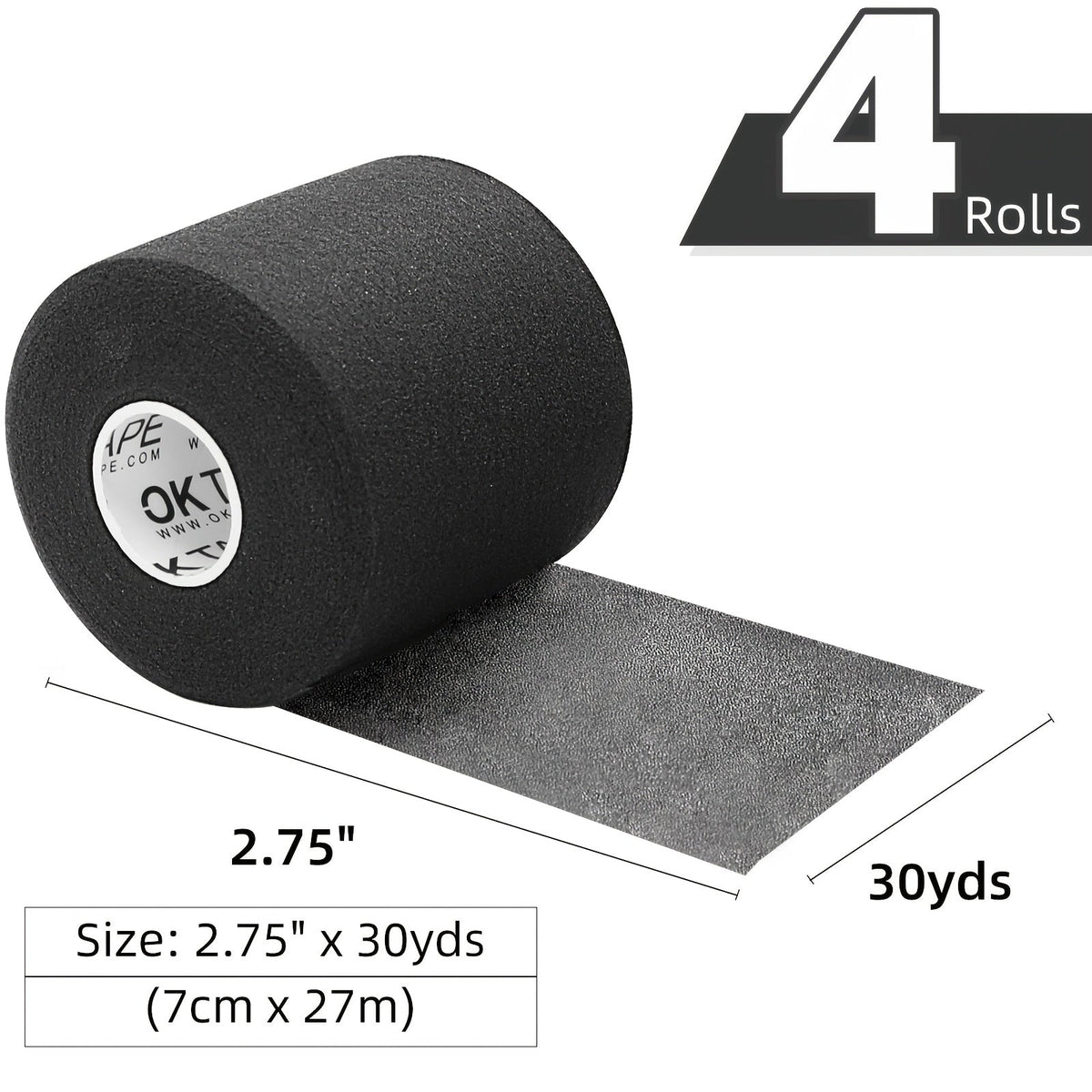 Athletic Pre Wrap Tape 4-Rolls Foam Underwrap for Sports – Protect Ankles Wrists Hands Knees, 2.75" x 30 Yards Each, OK TAPE Multi-Sport Joint Protection