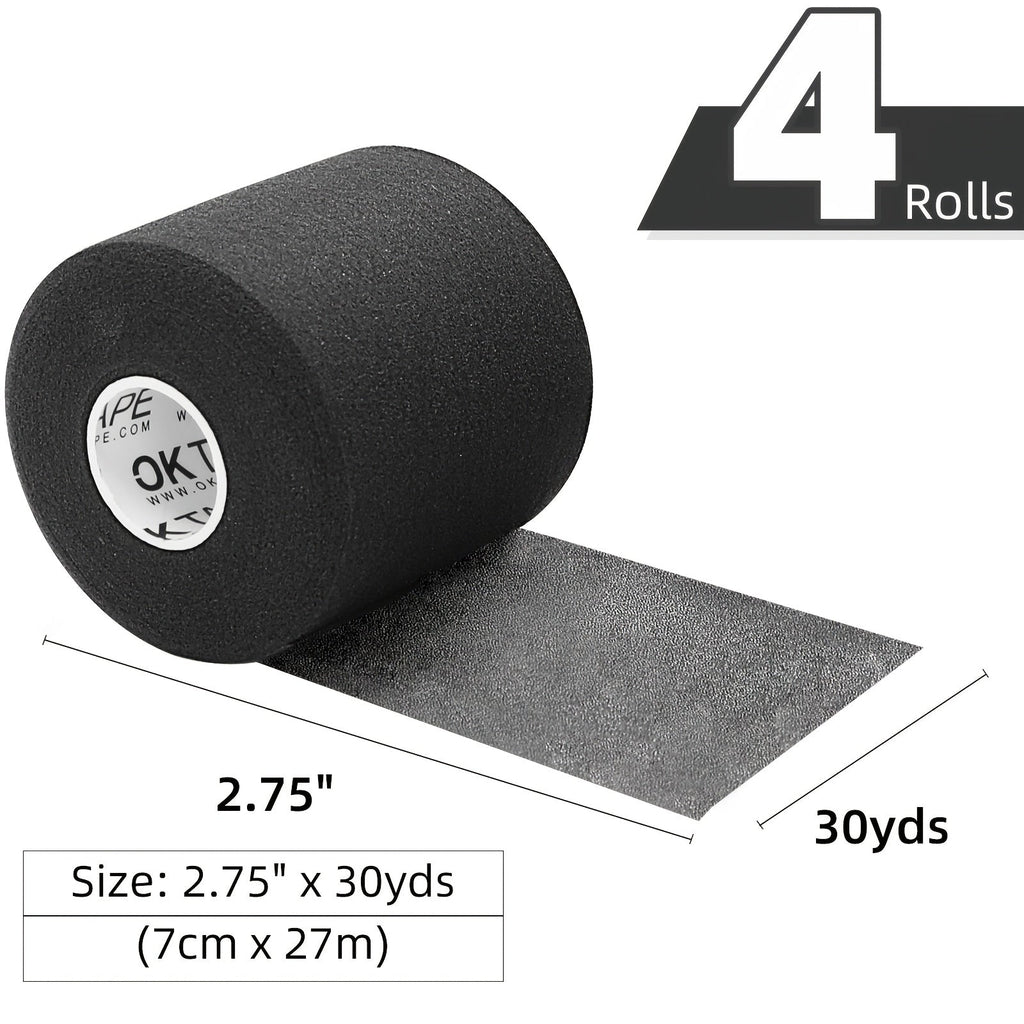 Athletic Pre Wrap Tape 4-Rolls Foam Underwrap for Sports – Protect Ankles Wrists Hands Knees, 2.75" x 30 Yards Each, OK TAPE Multi-Sport Joint Protection