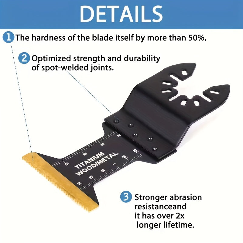 Titanium Oscillating Tool Blades Set Universal Quick Release – 18/28/36/50 Pcs Multi Tool Saw Blades Cuts Metal Wood Plastic Fits Dewalt Makita Bosch Milwaukee