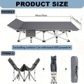 75 Inch Heavy Duty Camping Cot – Extra Large Folding Bed with Optional Flip Mattress & Carry Bag, 450/500/600 lbs Capacity, Portable Foldable Guest Bed for Adults Outdoor Camping