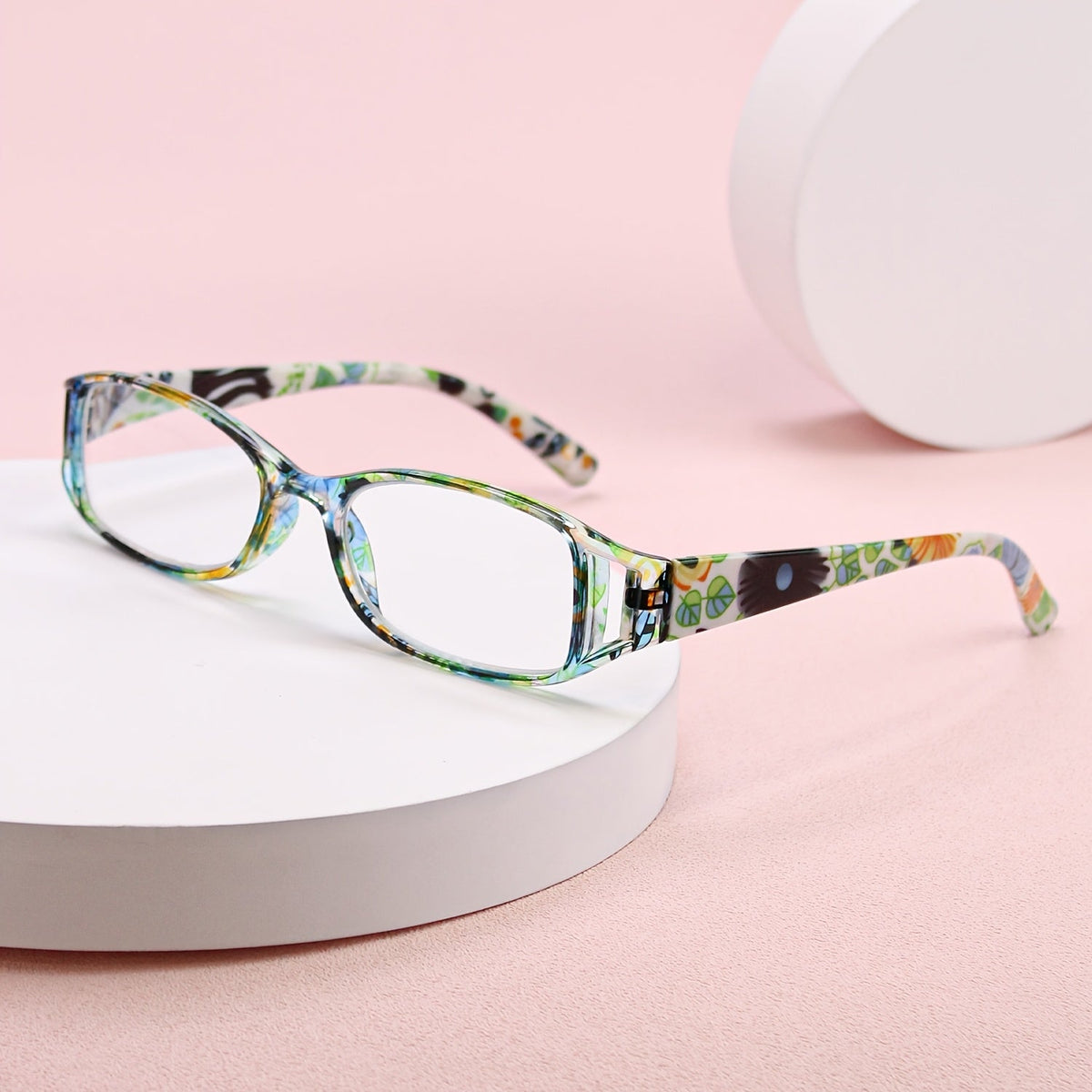 9 Pack Vintage Floral Square Frame Reading Glasses for Women, Lightweight Stylish Readers with Flower-Embellished Frames for Office & Everyday Use, Perfect Gift Set