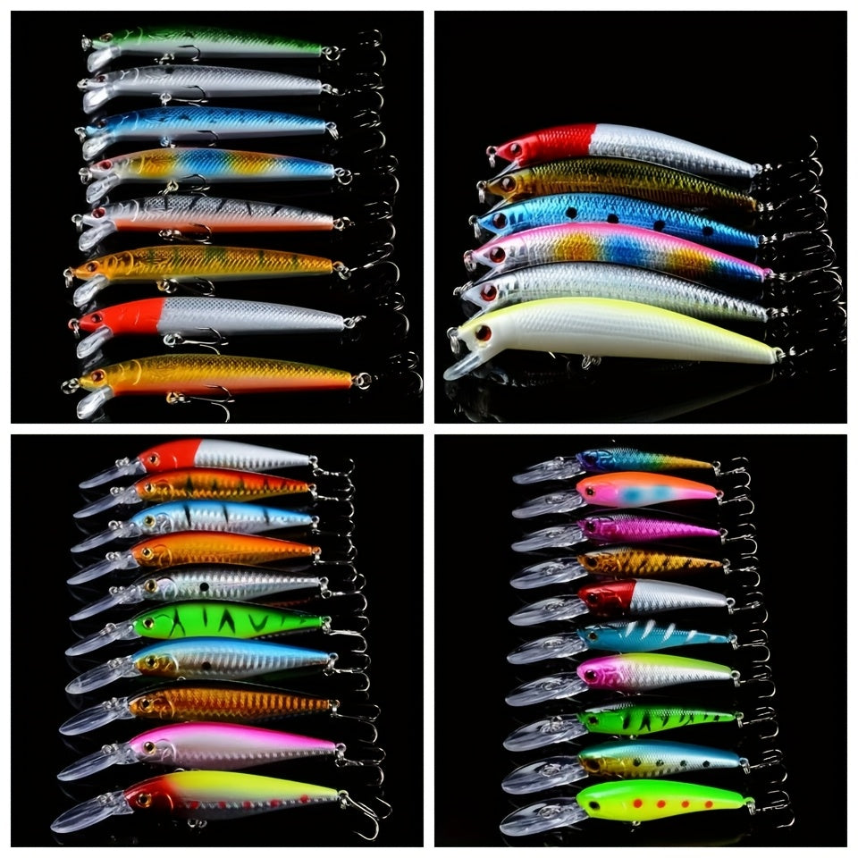 Fishing Lure Set 5pcs Bionic Minnow Hard Bait – Realistic Swimming Action Saltwater & Freshwater Artificial Lures for Bass Pike Trout Walleye, Random Mixed Colors, Angler Gift