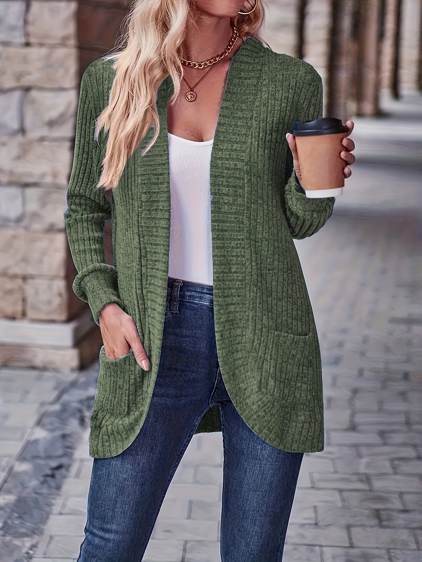 Loose Casual Long Sleeve Blouse Women Solid Color Pocket Splicing Relaxed Fit Top 10 Colors S-XXL Spring Fall Everyday