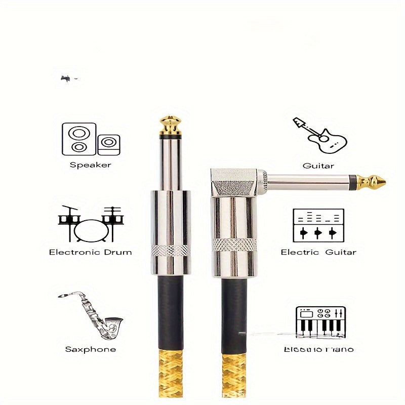Electric Guitar & Bass Instrument Cable - Noise-Free High-Fidelity 1/4 Inch TS Plug, Durable Flexible Amplifier Cord for Electric Guitar, Bass, Keyboard & Amp, Multiple Lengths & Color Packs