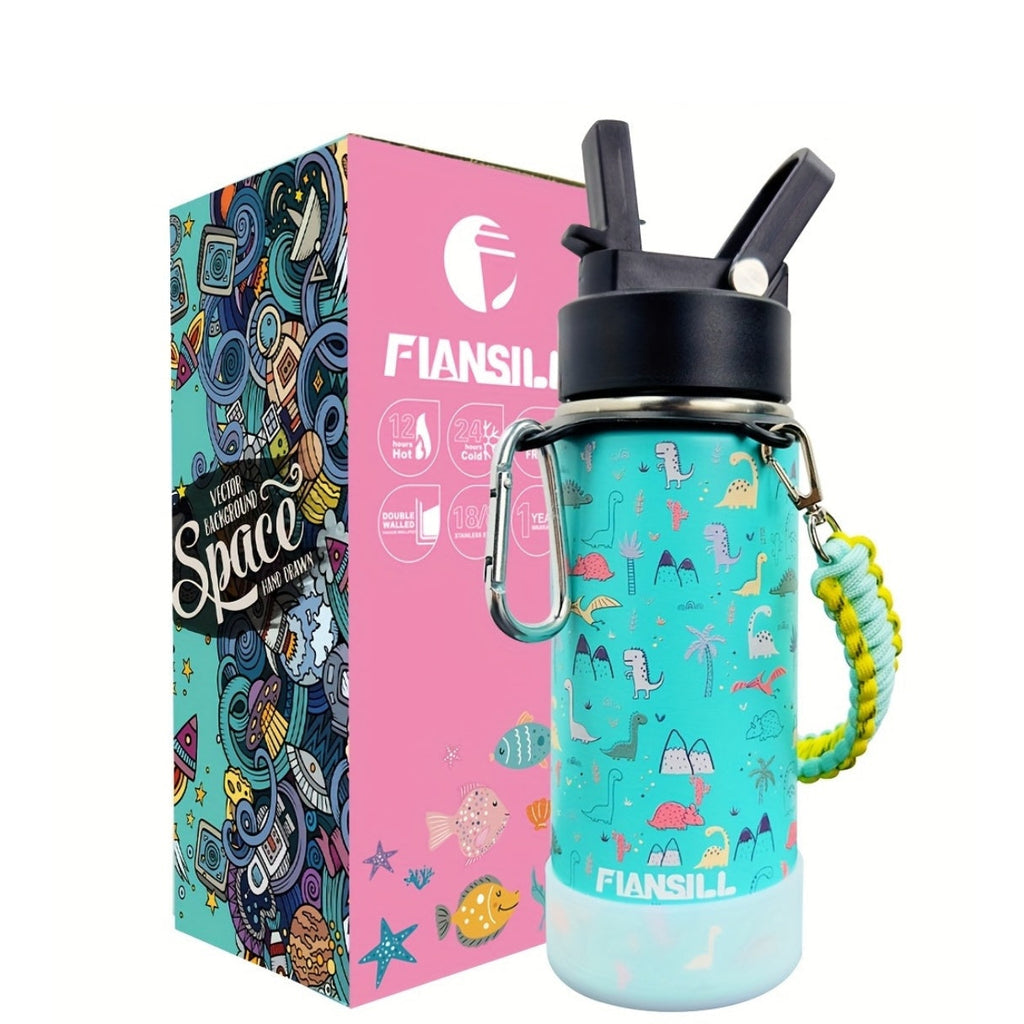 16oz Kids Stainless Steel Water Bottle – Vacuum Insulated, 3D Printed Design, Leak-Proof & BPA-Free, Cold 24H Hot 12H, Fun Styles for Boys & Girls – Perfect Gift for Students, School & Outdoor Activities