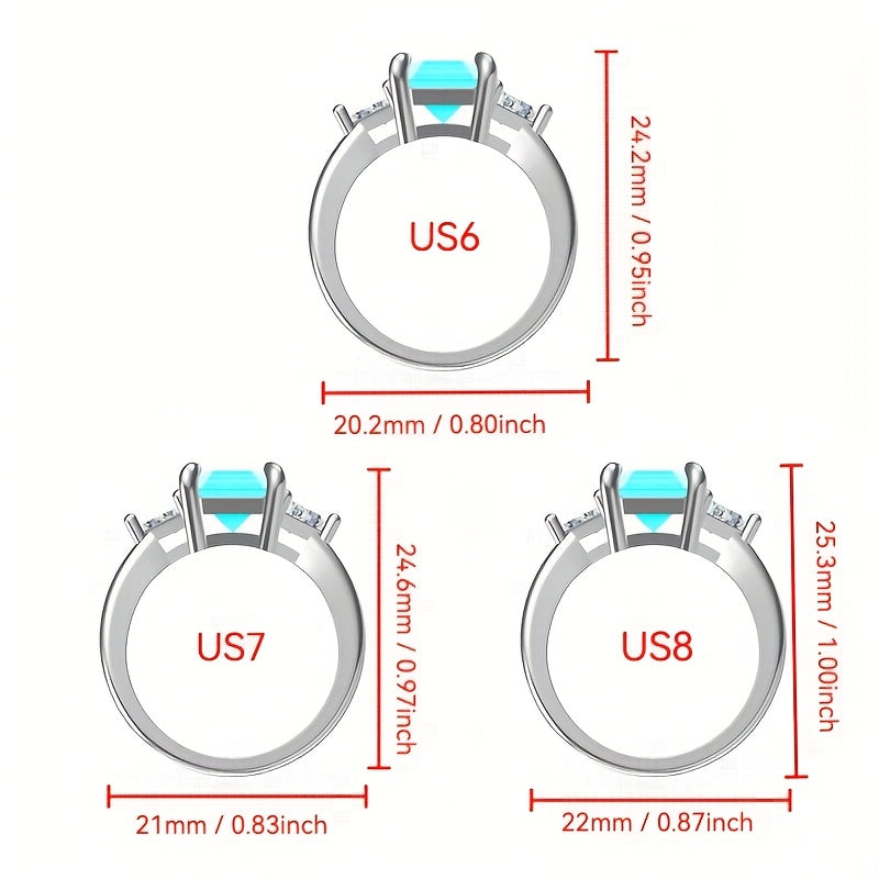 925 Sterling Silver Ring for Women with 3ct Synthetic Zirconia – Elegant CZ Engagement & Anniversary Ring, Party & Daily Wear, Sizes US6-US8