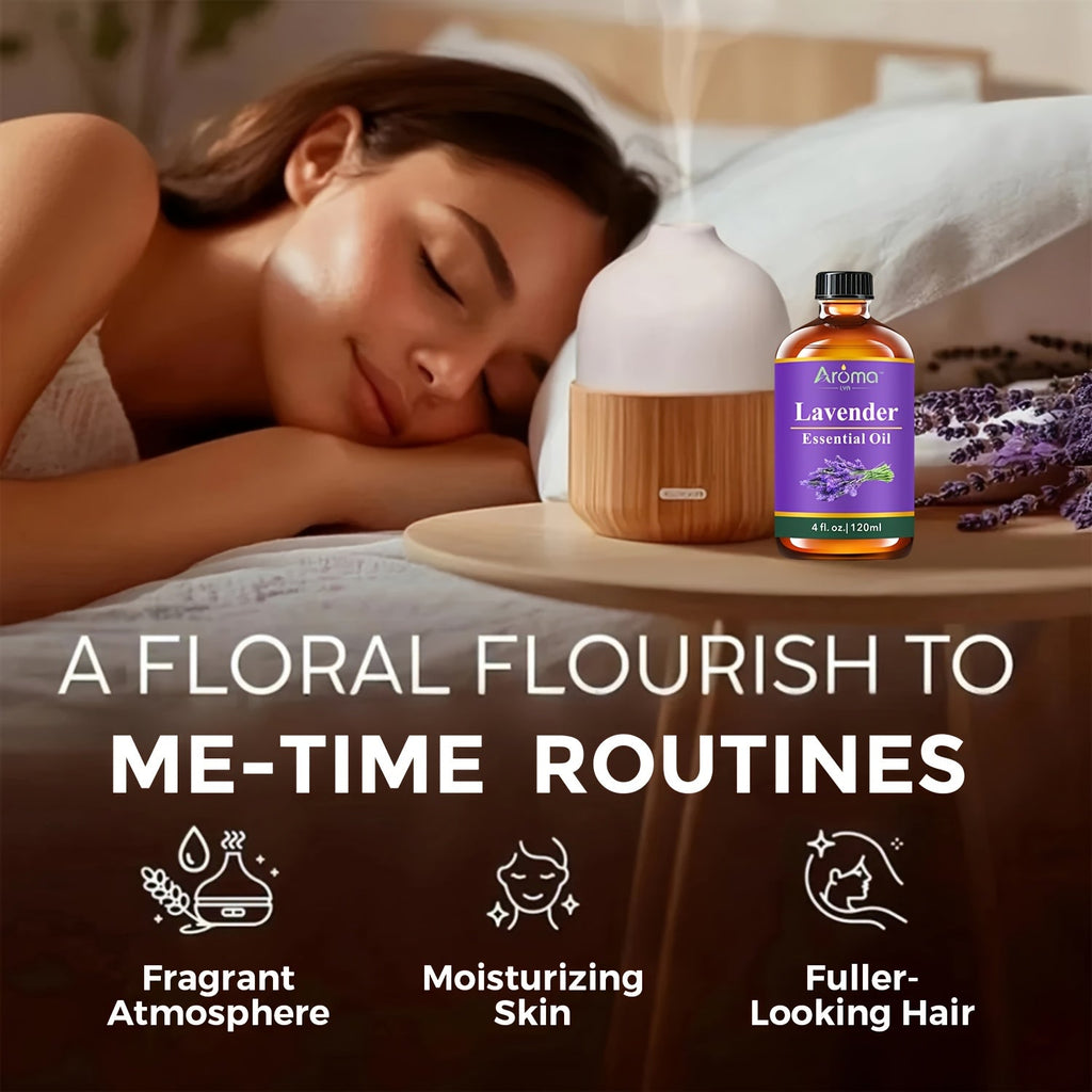 Pure Natural Essential Oils 4 FL OZ – Lavender Eucalyptus Frankincense Peppermint Lemon Sweet Orange for Diffuser Aromatherapy Soap Candle Body Oil