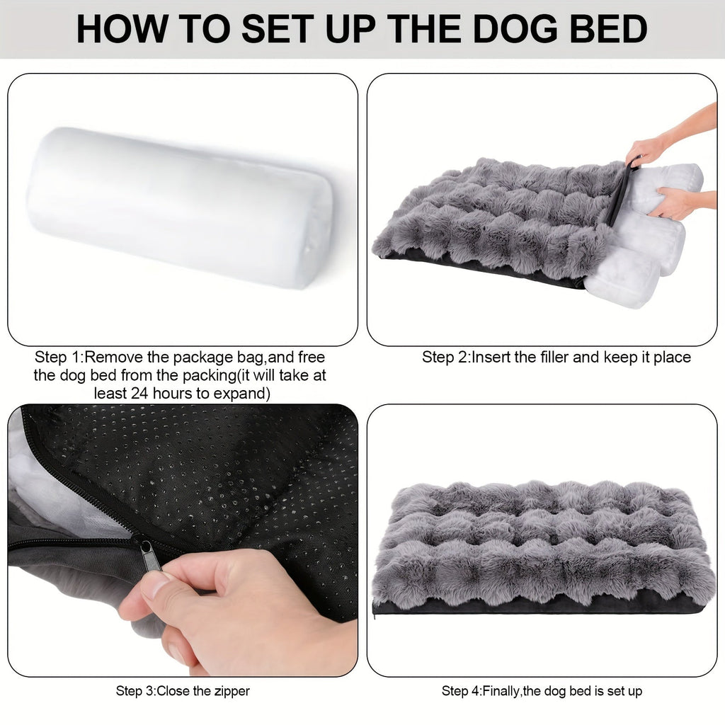 Orthopedic Dog Bed for Large Dogs Memory Foam Pet Bed with Removable Washable Cover Anti-Slip Base Faux Fur – Joint Relief Heavy Duty, Small Medium XL XXL Sizes