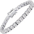 925 Sterling Silver Tennis Bracelet with Lab-Grown Cubic Zirconia – Round Cut, Unisex for Women & Men, 5 Sizes 6.5 to 8.5 Inch – Elegant Jewelry Gift