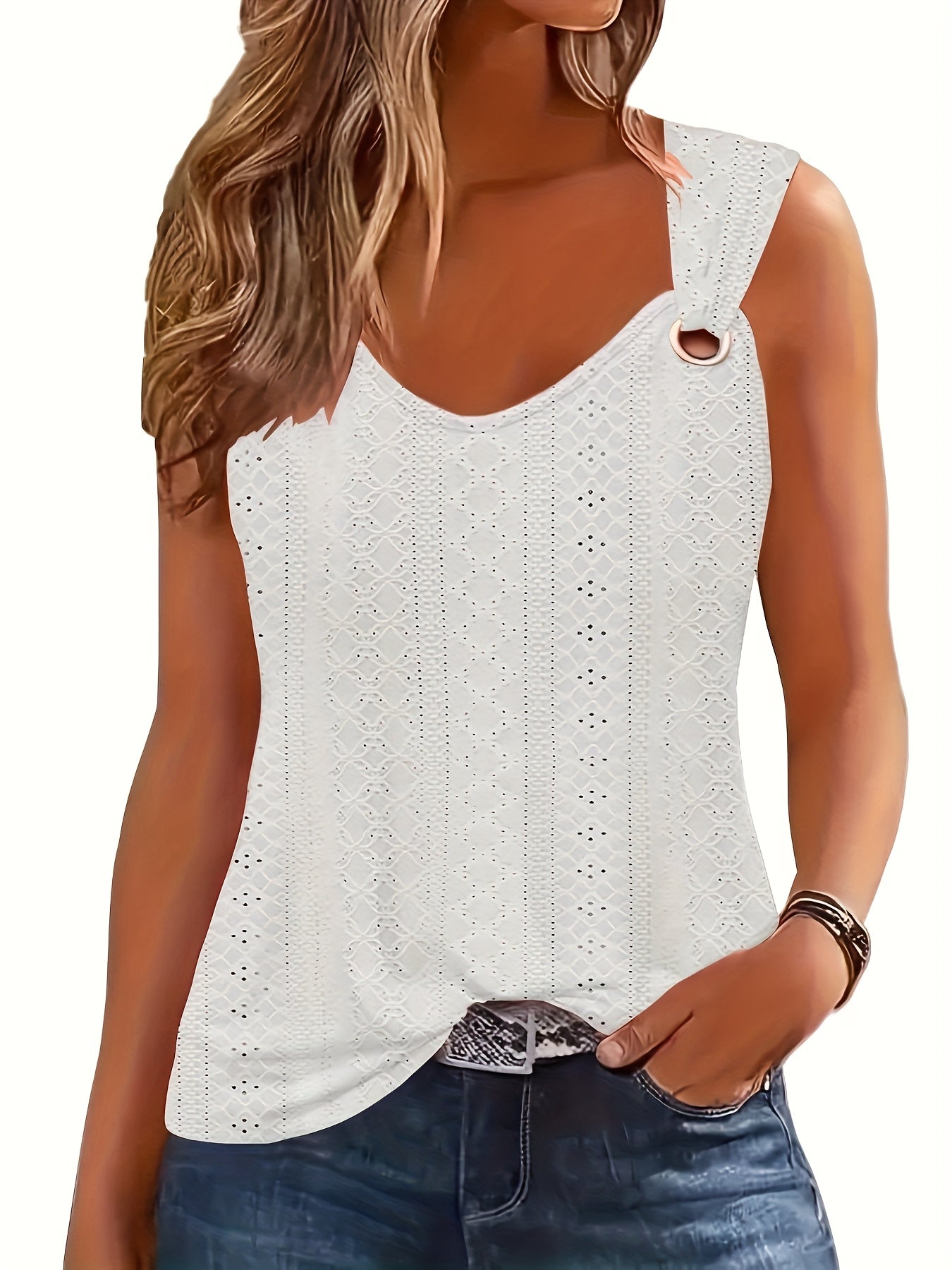 V-Neck Sleeveless Tank Top Women Casual Loose Comfortable Summer Vest Lightweight Trendy Tops 5 Colors Black Orange Red Green White S-XL