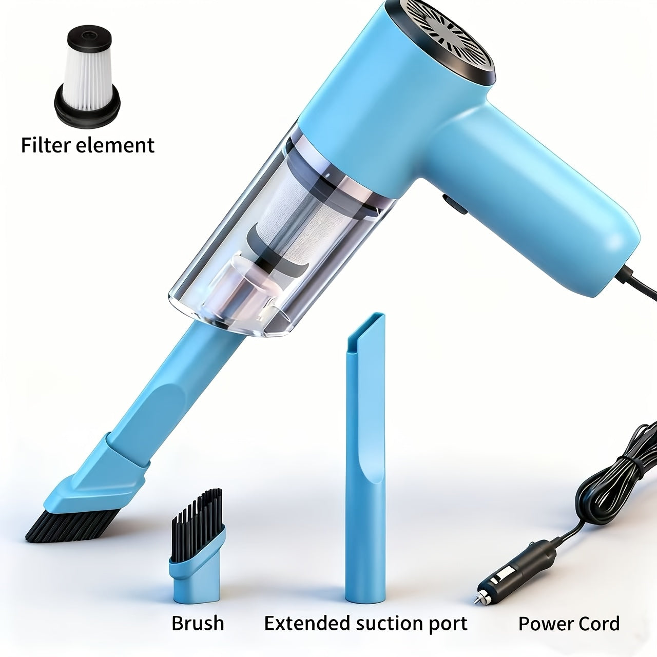 Cordless Car Vacuum Cleaner 7KPa Strong Suction 80dB Quiet Operation 3 Nozzles Rechargeable Handheld Portable Auto Vacuum for Car Interior Home Pet Hair Women Gift Car Accessories
