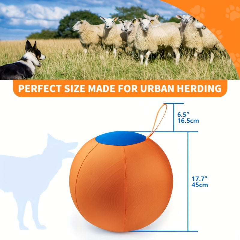 Inflatable Dog Herding Ball Toy Large – Interactive Push & Chase Training Ball for Dogs, Anti-Boredom Exercise for Bulldogs, Golden Retrievers & Australian Shepherds, No Battery