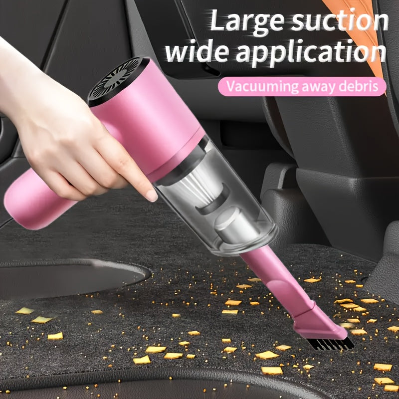 Pink Mini Handheld Car Vacuum Cleaner Dry Wet Strong Suction Pet Hair Cat Hair Cute Portable Corded No Battery for Women Girls Car Interior Home Desk Keyboard Cleaning | Nova Mart