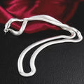 925 Sterling Silver Flat Snake Chain Necklace 20 Inch – Sleek Minimalist 2D Serpentine Unisex Jewelry Gift for Weddings Parties Christmas Holidays