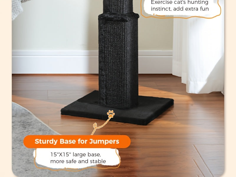 Multi-Tier Cat Tree Tower with Sisal Scratching Post Hanging Toys Sturdy Cat Climbing Activity Center for Indoor Cats Kittens Energetic Breeds Available in Grey Black Beige Brown Green