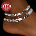 925 Sterling Silver Twisted Ankle Bracelet Set 2pcs – Hypoallergenic Minimalist Anklet for Women & Men, Classic Elegant Daily Jewelry, Unisex Ankle Chain, Perfect Holiday Gift