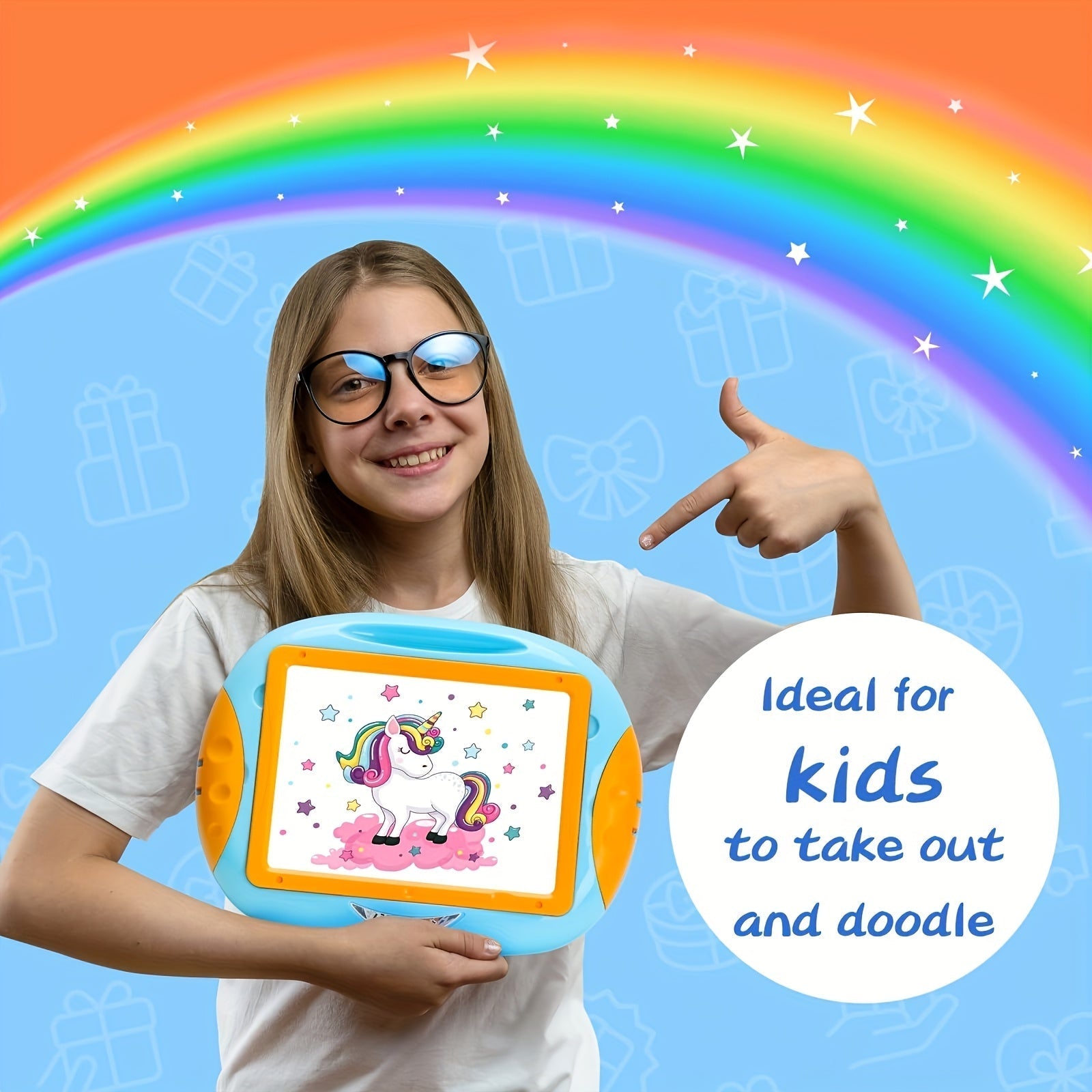 Kids Magnetic Drawing Board Double-Sided Doodle Board with Teaching Supplies – Portable Space-Saving Art Toy for Creative Drawing, Writing & Learning | Gift for Boys & Girls