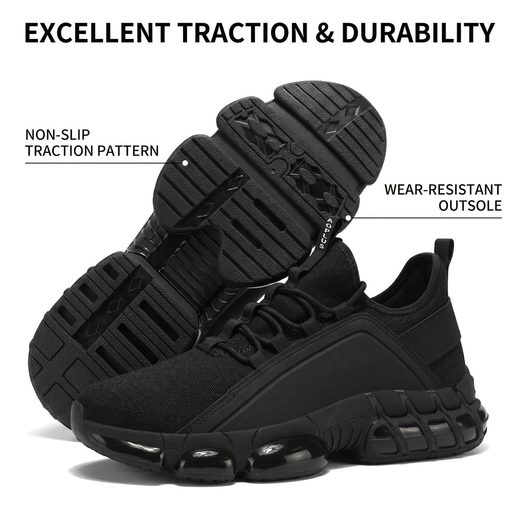 Men's Lightweight Breathable Running Shoes, Low-Top Road Training Sneakers with Rubber Sole & Lace-Up Closure, All-Season Comfort Athletic Footwear for Gym, Training & Casual Wear - White, Black, Blue, Khaki