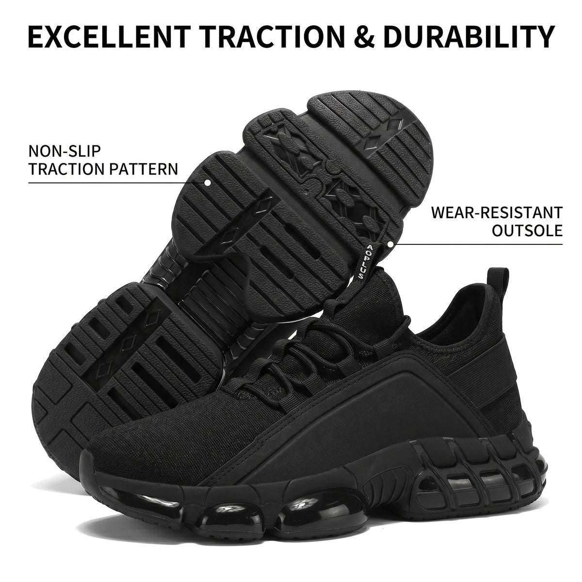 Men's Lightweight Breathable Running Shoes, Low-Top Road Training Sneakers with Rubber Sole & Lace-Up Closure, All-Season Comfort Athletic Footwear for Gym, Training & Casual Wear - White, Black, Blue, Khaki