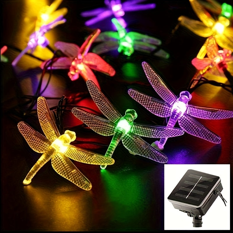 Solar Dragonfly String Lights Outdoor 236 Inch 30 LED – Waterproof 8 Modes Solar Fairy Lights for Garden, Patio, Balcony, Yard, Christmas & Holiday Decoration