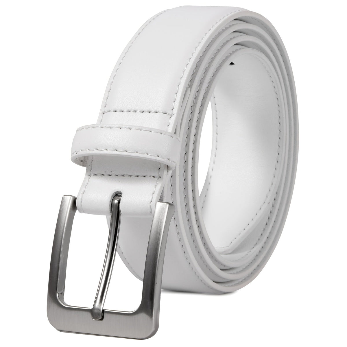 Men's Genuine Leather Prong Buckle Belt for Jeans & Work – Classic Business Dress Belt in Black, Brown & More, Sizes 28"-54" Including Big & Tall