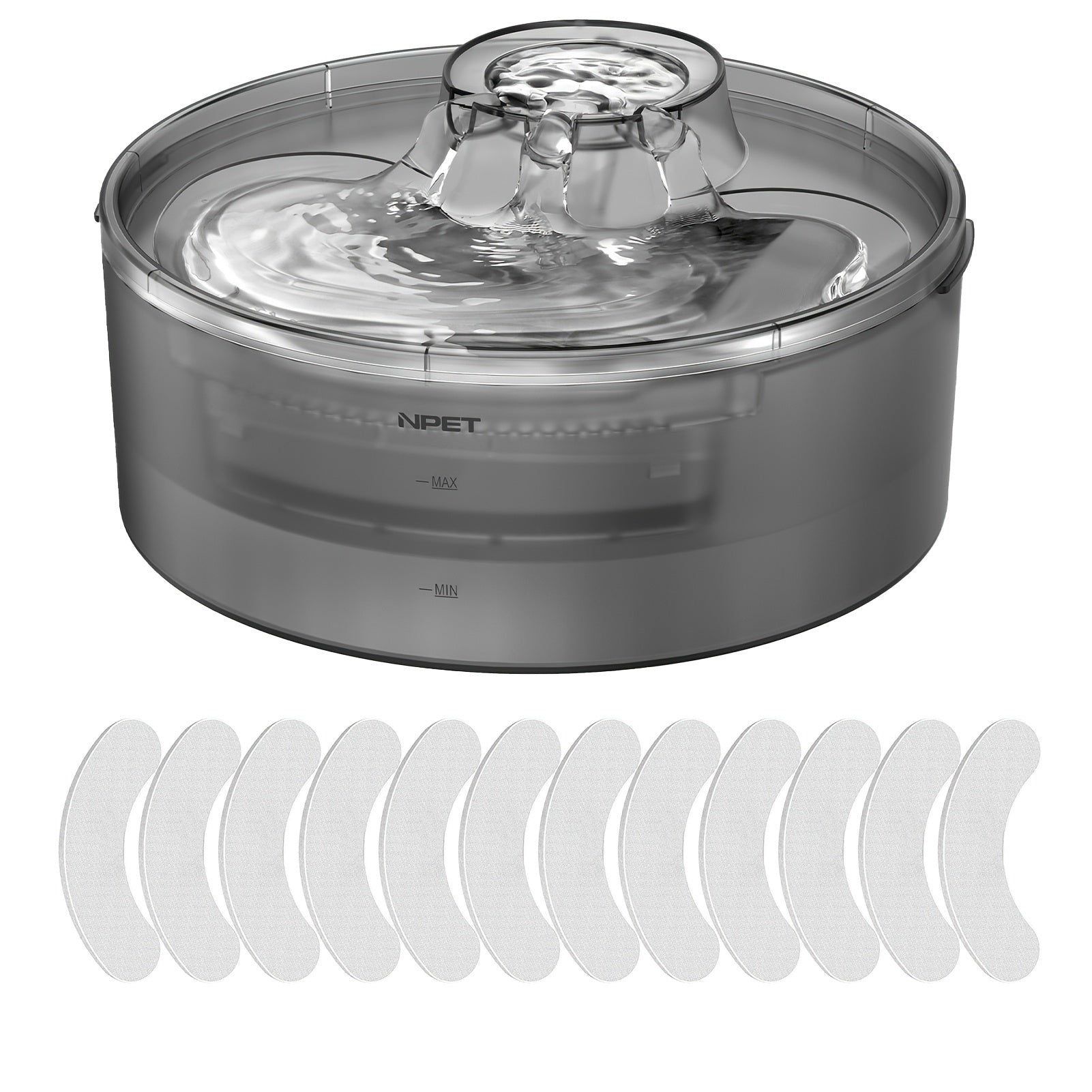 Automatic Pet Water Fountain 1.3 Gallon 5L Large Capacity Splatter Guard Cleaning Kit USB Low Voltage Multi-Filter Options for Dogs Cats Multiple Pets White