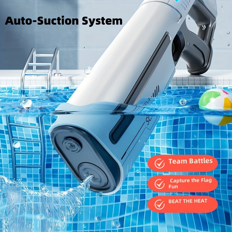 Electric Water Gun with LED Pulse Light & Auto-Fill – 40ft Long Range Rapid-Fire Squirt Gun, USB Rechargeable 240-Shot Tank, Water Blaster for Kids & Adults Pool Beach Backyard