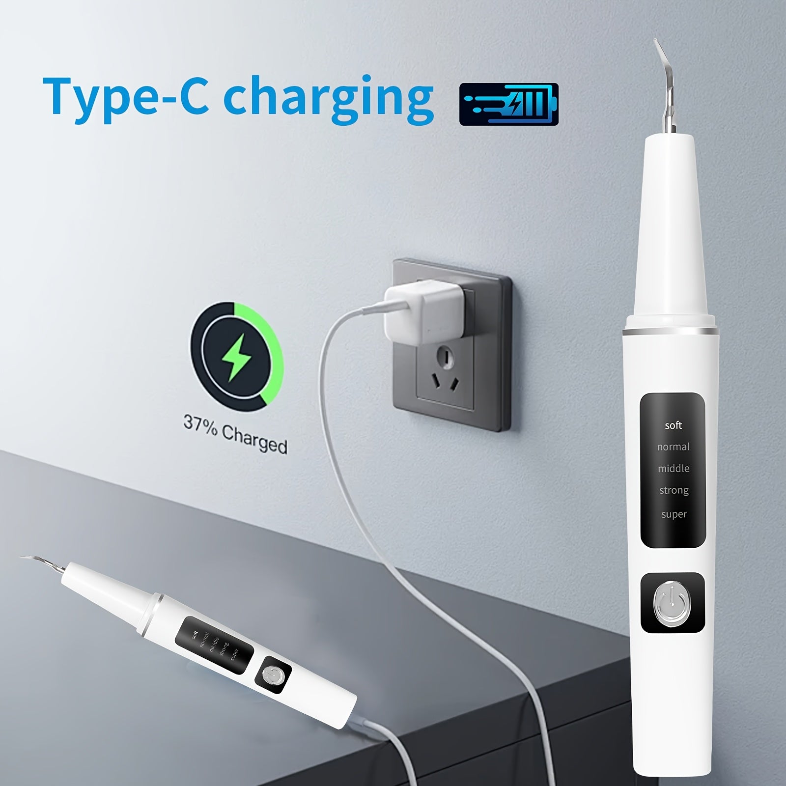 Electric Pet Teeth Cleaning Kit for Cats Dogs USB Rechargeable Removes Tartar Plaque Stains 4 Cleaning Heads 5 Modes At-Home Dental Care