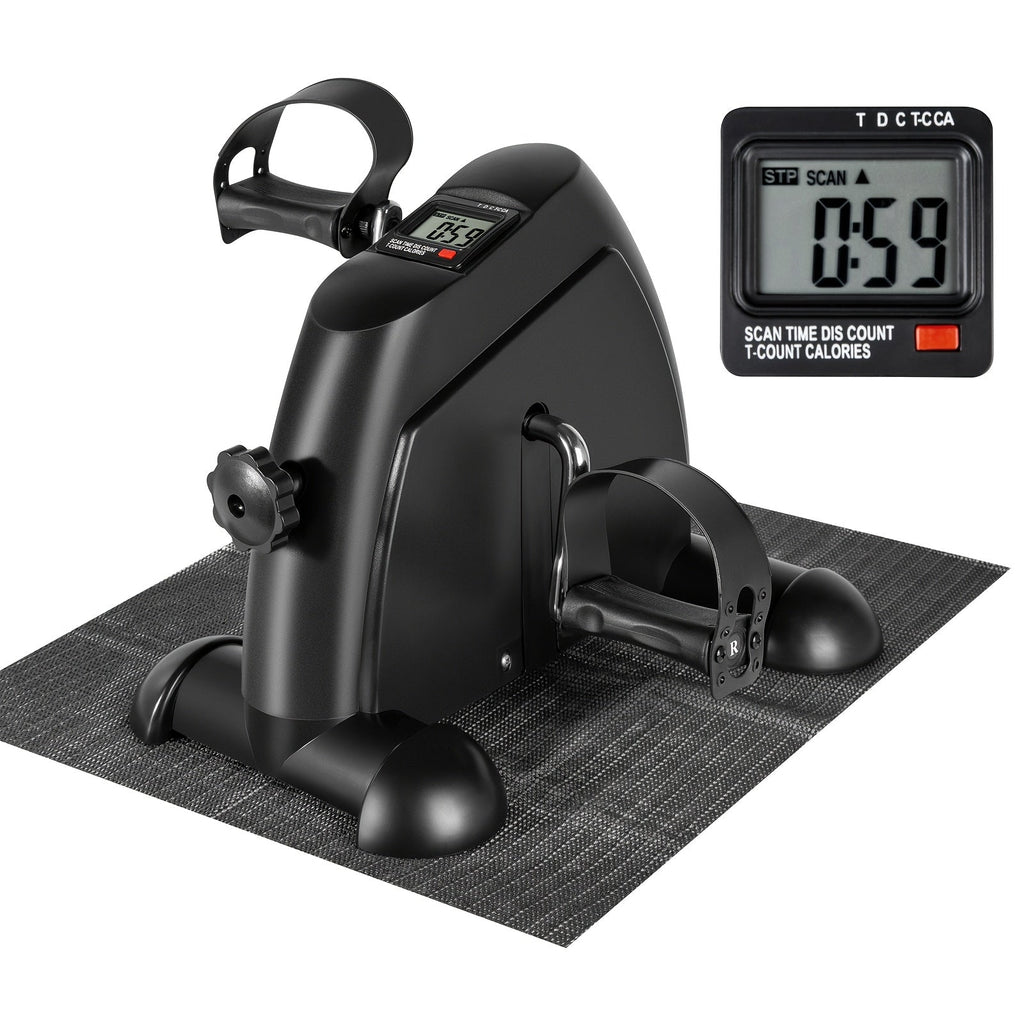 LCD Screen Under Desk Pedal Exerciser with Calorie Tracker – Velora Mini Bike for Arm & Leg Workout, Adjustable Resistance Low-Impact Cardio Machine for Home Office Seniors, Black