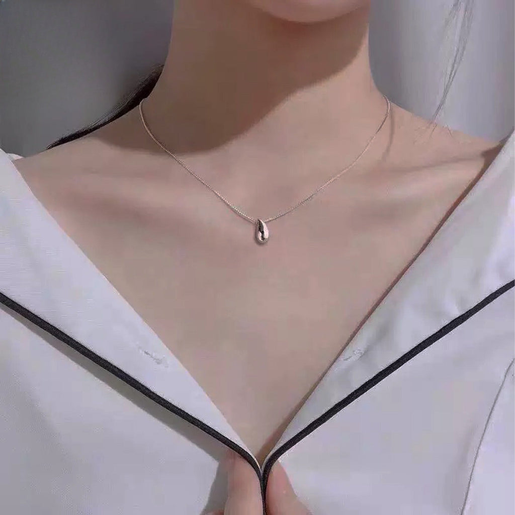 925 Sterling Silver Teardrop Pendant Necklace for Women – Elegant Dainty Minimalist Fine Jewelry Layering Necklace Gift for Her Christmas Valentine's Day Birthday Anniversary