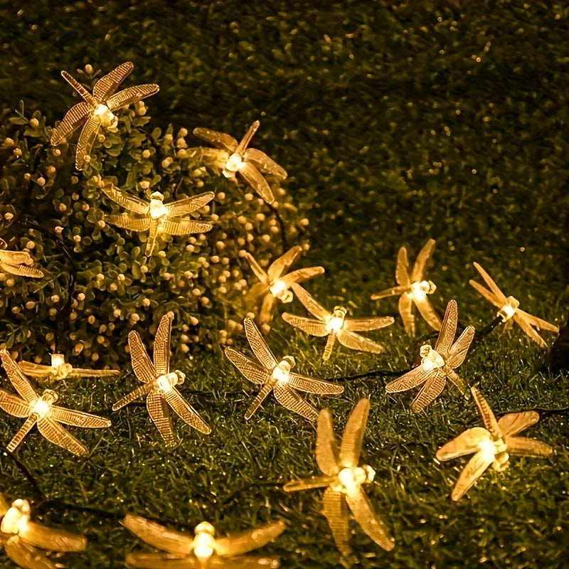 Solar Dragonfly String Lights Outdoor 236 Inch 30 LED – Waterproof 8 Modes Solar Fairy Lights for Garden, Patio, Balcony, Yard, Christmas & Holiday Decoration