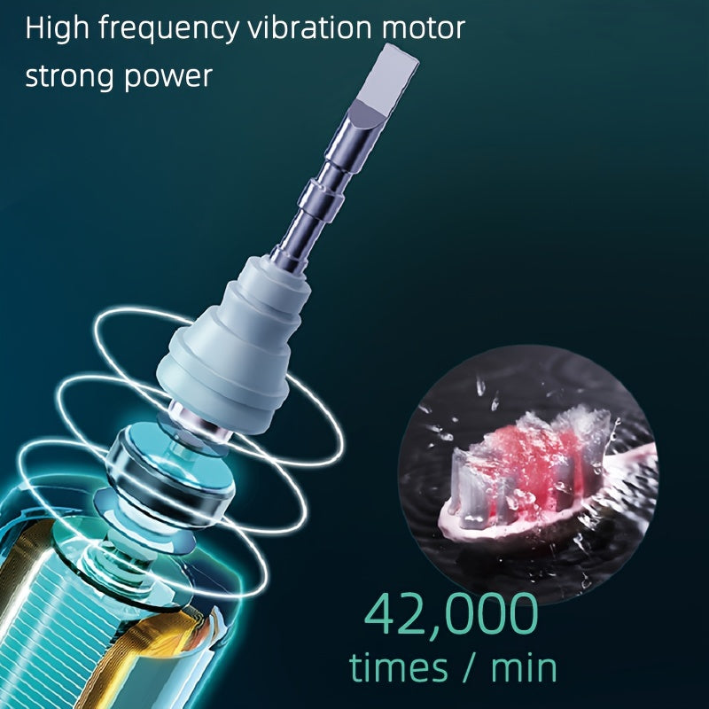 Sonic Electric Toothbrush IPX8 Waterproof USB Rechargeable 5 Replacement Brush Heads Smart 2-Minute Timer Metal Shaft Adults Men Women Couple Oral Care Black Pink Green